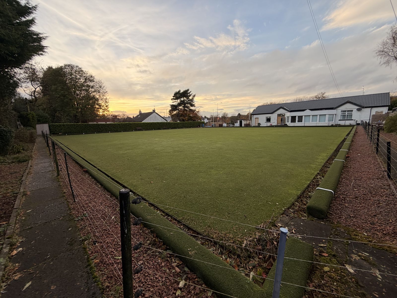 Green at sunset